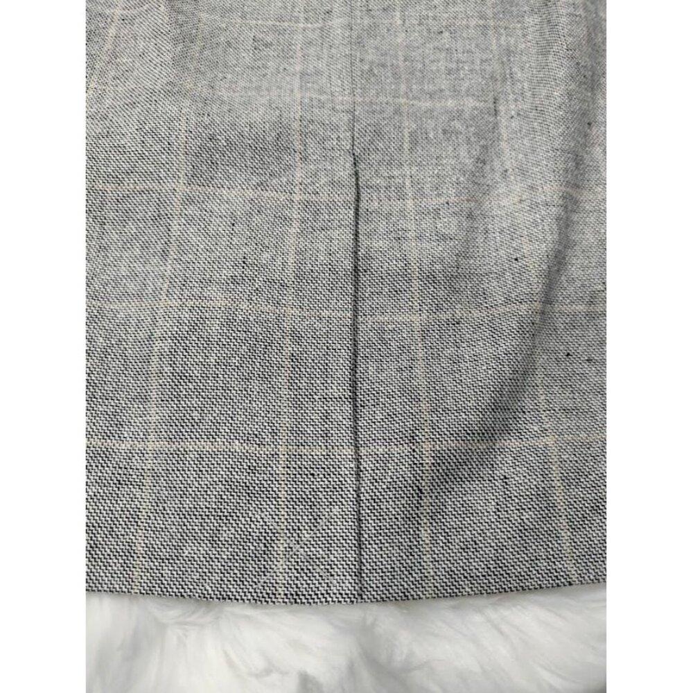 NWT VTG Linda Allard Ellen Tracy Pencil Skirt Women's 14 White Black Plaid Silk - Picture 8 of 13